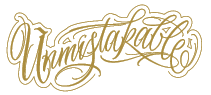 Unmistakable Logo Schriftzug in Gold