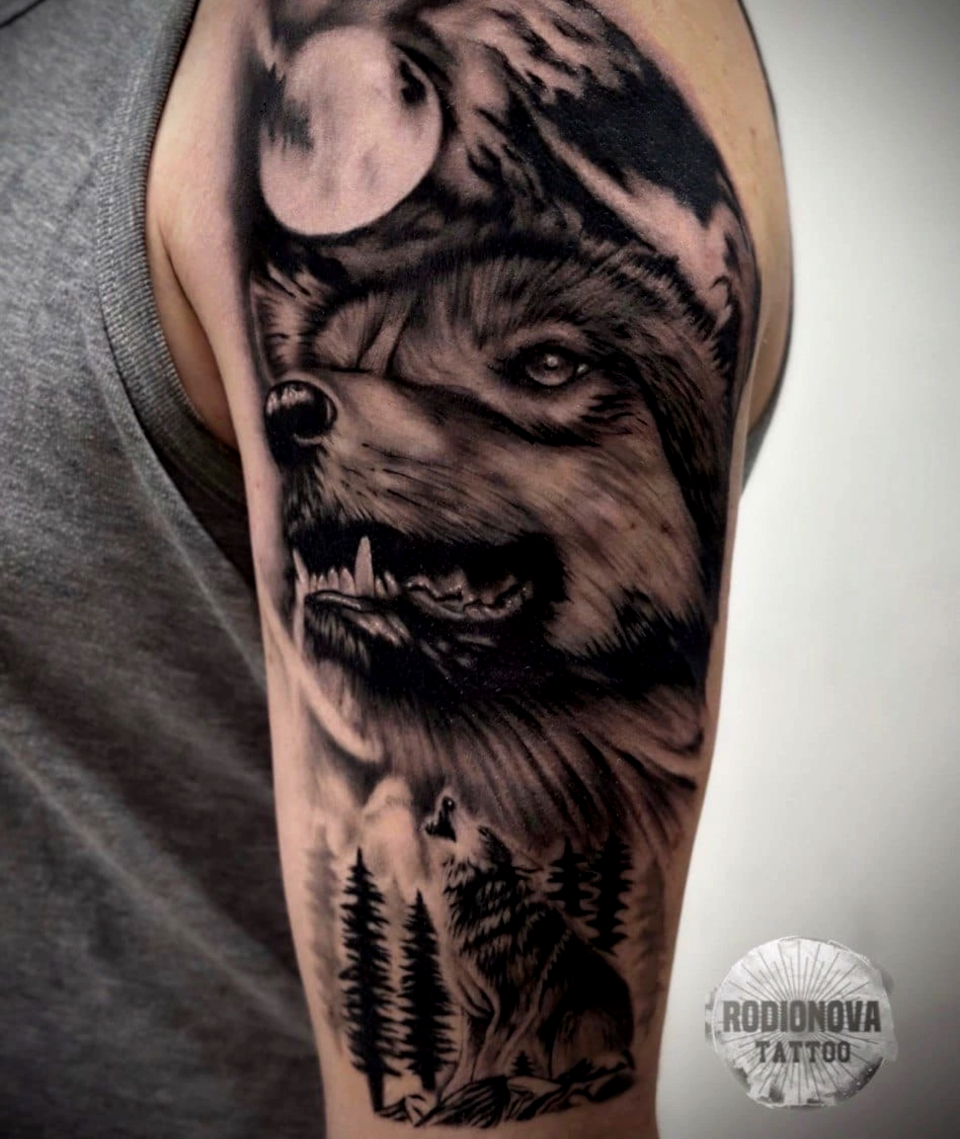 Unmistakable - Ambassadors and Artists - Rodionova Iuliia - Tattoo eines Wolfkopfes